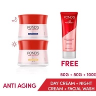 Ready POND'S Age Miracle Day Cream 50g + Age miracle night cream 50g +