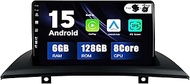 SXAUTO - 6G + 128G - Android 15 IPS Car Radio for BMW X3 E83 (2004-2012) - Built-in Carplay/Android 