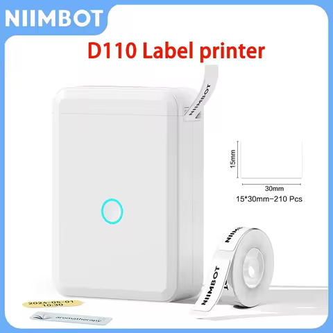 Niimbot D110 Portable Mini Printer Thermal Adhesive Sticker Label Printer Inkless Pocket Label Maker