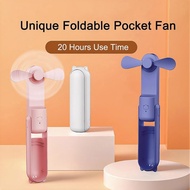 Foldable Fan Mini Cute Portable Handheld Table Fan 3 Gears 2000mAh Rechargable USB Emergency Power Bank