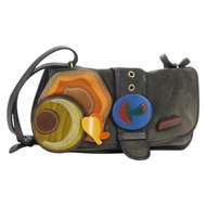 Miu Miu 單肩包 麂皮海軍藍金色 正品 ARZ130V