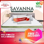 (FREE SHIPPING) ECOlux - Savanna 11 Inch Hotel Mattress | Chiropractic Spring System | Coconut Fibre Layer | Tilam