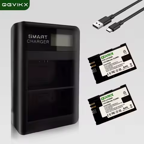 7.4V 2600mAh LP-E6NH Battery and LED Dual Charger for Canon EOS R7 R6 R5, 6D Mark II, 5D Mark II/III