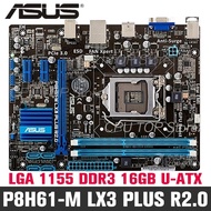 ⚡️ สำหรับ Asus P8H61-M LX3 PLUS R2.0เมนบอร์ดเดสก์ท็อปที่ใช้ H61เต้ารับแอลจีเอ1155 I3 I5 I7 DDR3 16G