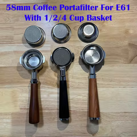 58mm Bottomless Portafilter With 1/2/4 Cup Basket For E61/Expobar/Gemilai/Faema/Eocket/Lelit Stainle