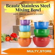 iGOZO BEAUTE COLORFUL STAINLESS STEEL MIXING BOWL + 3 PCS KNIFE SET (BLACK)