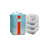Set of 3 Lock & Lock lunch boxes 400ml - Rapido 500ml with thermal bag - I will deliver random color
