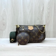 LV原花綠背帶五合一麻將包M44813