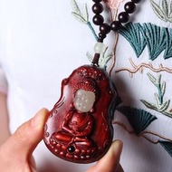 天然小葉紫檀搭配月光石可夜寶寶佛吊墜送小葉紫檀珠鏈