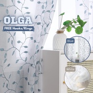 OLGA Sheer Curtain / Langsir Sheer FREE Hook or Ring for Sliding Door and Windows