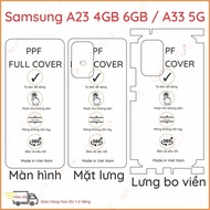 Samsung A23 4G PPF sticker (4GB 6GB RAM) A23 5G/ A33 5G clear, matte for screen, back, bordered back