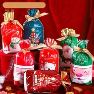 10Pcs/Set New Years New Years Gift Drawstring Bag Holder/ Cartoon Candy Cookie Box/ Christmas Home Decorations