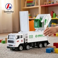 LANHUHU Garbage Truck Toy, Model Toy Car Plastic Recycling Sanitation Vehicle, Interactive Inertia P