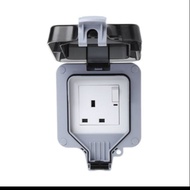 Outdoor plug socket box waterproof electric switched 13A storm single socket