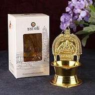Satvik 3.7 Inch Brass Kamakshi Deepam Samai Ashta Lakshmi Oil Lamp Kamatchi Devi Maa Diya Handcrafte