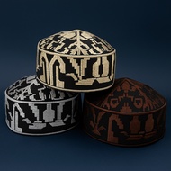 BLACK MAQOM EMBROIDERED SONGKOK CAP SONGKOK HITAM SONGKOK LAKI-LAKI DEWASA SONGKOK HITAM DEWASA