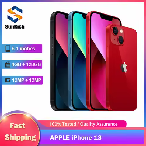 Original Unlocked Apple iPhone 13 128GB/256GB/512GB ROM A15 Chip IOS 5G Mobile phone Face ID 6.1" OL