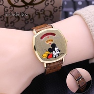 Jam Tangan Fashion Wanita Gucci Mickey Strap Leather Mewah Elegan Include Box Dan Baterai Cadangan J