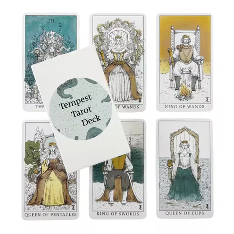 78 Cards Tempest Tarot Deck Blue Tarot Sea Tarot Nautical Tarot Beginner Indie Tarot Cards Mythical 
