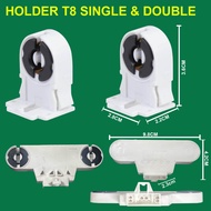 [READY STOCK] LED TUBE HOLDER(T8 FLUORESCENT TUBE HOLDER) / T8 TUBE HOLDER SINGLE /DOUBLE (50 PCS)