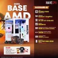 iHAVECPU คอมประกอบ BASED5AMD-08 AMD RYZEN 5 7600 3.8GHz 6C/12T / ONBOARD Radeon™ Graphics (อัพเกรดการ์ดจอติดต่อ ADMIN) / MSI PRO B650M-B / KINGSTON FURY BEAST x iHAVECPU 16GB (8x2) DDR5 5200MHz BLACK / IHC C407 MINI-3RGB (WHITE)(mATX)