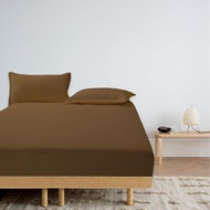 Cadar Bedsheet Set Plain Color Single Queen Fitted Bedding Pillow Bolster Case Bedset Quality Cotton