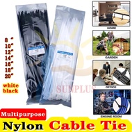 100Pcs/Bag Durable Nylon Cable Tie Zip Ties Adjustable Length: 8 IN(200mm) to 20 IN(500mm)