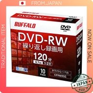 Buffalo DVD-RW Rewritable Discs 4.7GB 10-Pack, Case, CPRM, Single-Sided, 1-2x Speed, White Label RO-