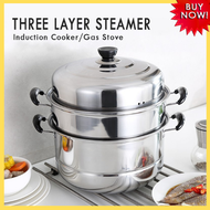 ON SALE NOW! High Quality Multi-functional 3 Layer Stainless Steamer And Cooker 28 cm | steamer for siomai and siopao | siomai steamer | Cooking Pot | steamer cooker 3 layer | food steamer | steamer cooker| steamer | steamer 3 layer big sale