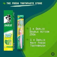 1 DARLIE DOUBLE ACTION 250G TOOTHPASTE + 1 DARLIE WAVY FRESH TOOTHBRUSH (Combo)