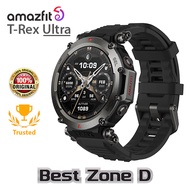 Amazfit T-Rex Ultra (Abyss Black) Smartwatch | 20-Day Battery Life | 30m Freediving | Dual-Band GPS | Offline Map Support | Mud-Resistant | 100m Water-Resistant | Military-Grade