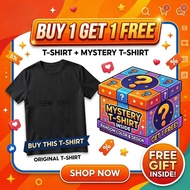 Buy 1 Free 1 Mystery Box Minimalist Streetwear Graphic T-shirt Cotton Tee Random Surprise Gift Unise