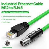 Cat6A M12 X Code 10 Gigabit Ethernet Cable for Industrial Robotic Arm Machine Vision Camera AGV AMR