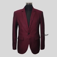 blazer pria blezer pria jas priamerah maroon kotak kotak bahan semiwool slimfit blazer santai casual