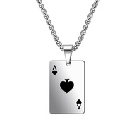 Kalung Rantai Poker Kartu Remi Spade Heart A Pria Wanita Necklace