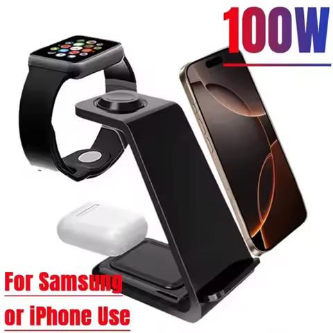 TOGYN 3 in 1 100W Fast Wireless Charger For iPhone 16-12 Samsung S24/S23/S22 Apple Watch 9/8/7 Galax