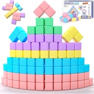 45pcs Blok Magnetik untuk Kanak-Kanak Berumur 3-5 Tahun, Blok Bangunan Magnetik untuk Mainan Kanak-K