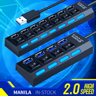 7 ports USB Hub Hi-Speed 2.0 Hub 480Mbps On/Off Switch