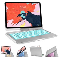 คีย์บอร์ดเคสสำหรับไอแพด 9.7 พร้อมที่ใส่ดินสอ 7 สี Lit เคสแป้นพิมพ์ไร้สายโฟลิโออัจฉริยะ 360 ขาตั้งหมุ