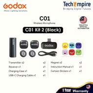 Godox C01 Kit2 Wireless Microphone for IP 15/16/17 & Android USB-C Mini Mic Noise Reduct 48kHz Audio