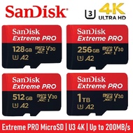 SanDisk Extreme PRO 256GB 512GB 1TB up to 200MB/S Micro SD MicroSD Memory Card Camera GoPro Action C