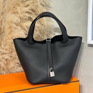 HERMES Picotin 22 - 黑銀 B