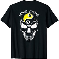 Billiards Pool Shirt 8 Ball 9 Ball Skull On Back PrinT-Shirts