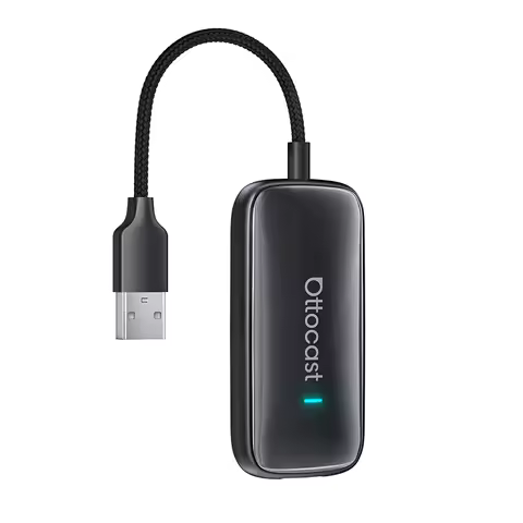 Ottocast Play2Video Ultra AI Box Carplay Adapter Android Auto WiFi6 Media Player YouTube Netflix Dua