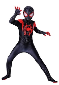 Decorseason Spider-Verse Miles Morales Spiderman Costume for Kids/Adults, baju spiderman costume baju spiderman kanak kanak Cosplay Suit 3D Style