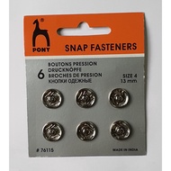 PONY (12mm/13mm/15mm) Snap Fasteners Button Ketip / Button Ketap
