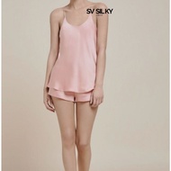Busan Korean Silk Premium Busan SV silky Sleepwear Set Shorts Sweet French Cute Casual