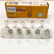 TKD Dimmer Bulb Philips 5W5 T10 12V License Plate Light 12961CP Premium Vision 10 Bulbs