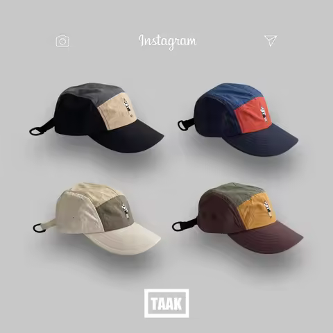 Japanese Style Retro Niche Color Thin Quick-drying 5 Panel Baseball Cap Women Men Summer Cartoon Cap