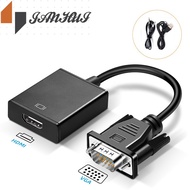 VGA To HDMI Cable, VGA To HDMI Converter with Audio Power Cable，Laptop Connected to Monitor/TV/Proje
